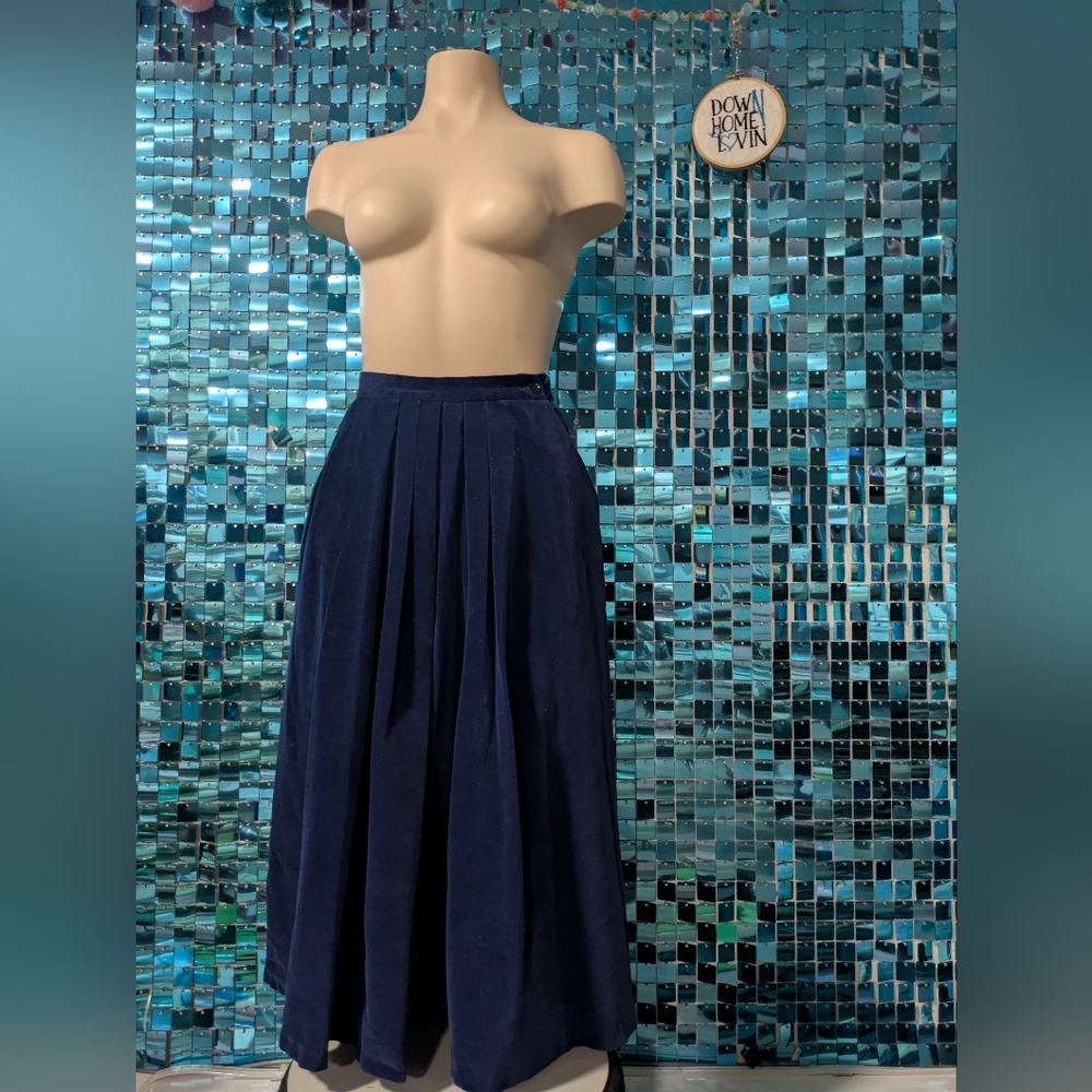 Vintage Corduroy Skirt - Navy Blue